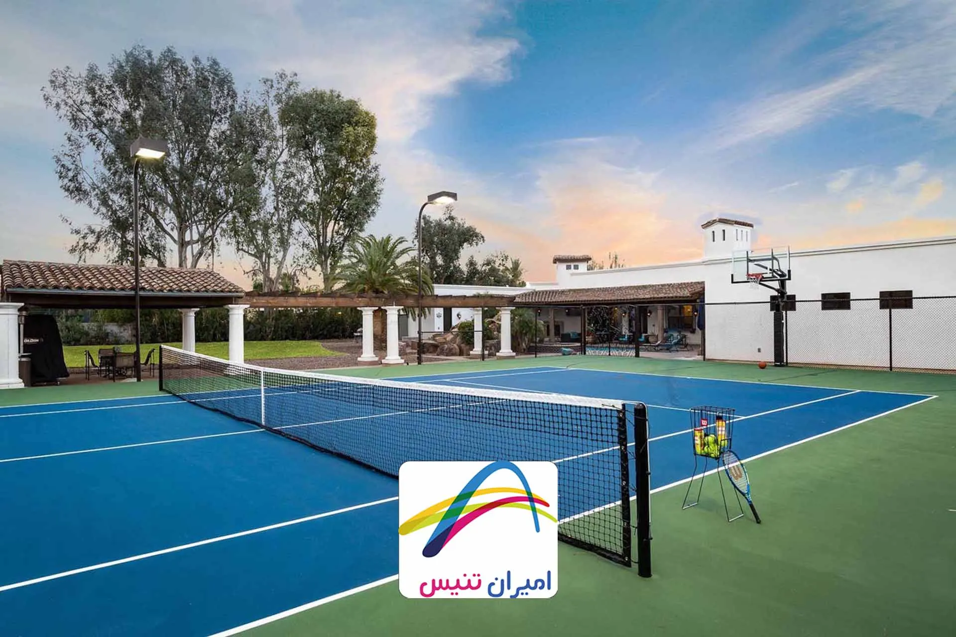 زمین تنیس استاندارد|ابعاد زمین تنیس|تنیس هارد کورت