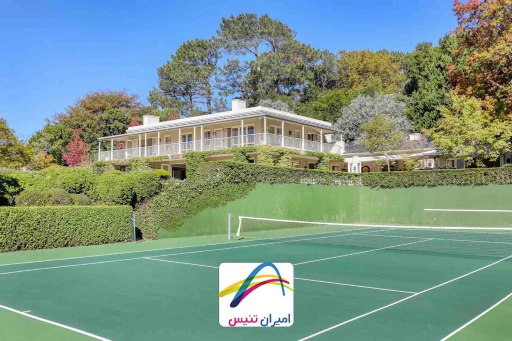 زمین تنیس در ویلا|زمین تنیس چمن