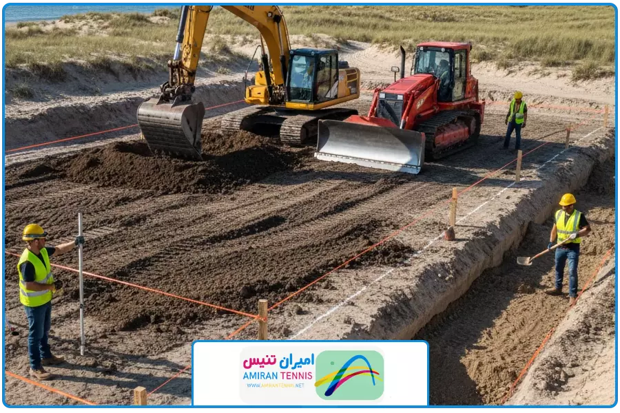 آماده سازی | ساخت زمین تنیس ساحلی