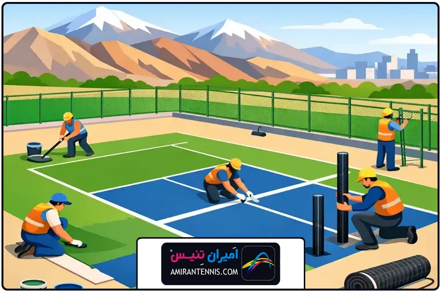 تصویر شاخص | ساخت زمین تنیس در تبریز