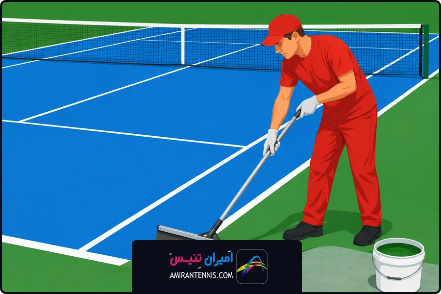 تجربه شخصی در تعمیر | تعمیر کفپوش زمین تنیس