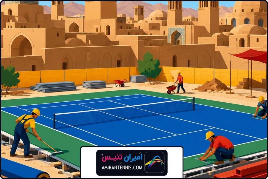 بند پایانی | ساخت زمین تنیس در یزد