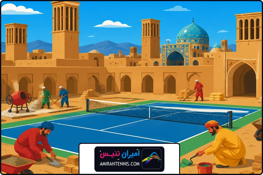 امیران تنیس | ساخت زمین تنیس در یزد